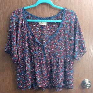 Hollister Multicolor Floral Blouse